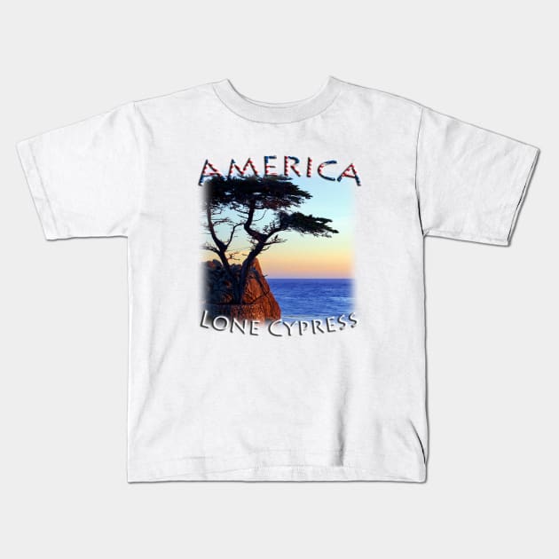 Copy of America - California - Lone Cypress Kids T-Shirt by TouristMerch